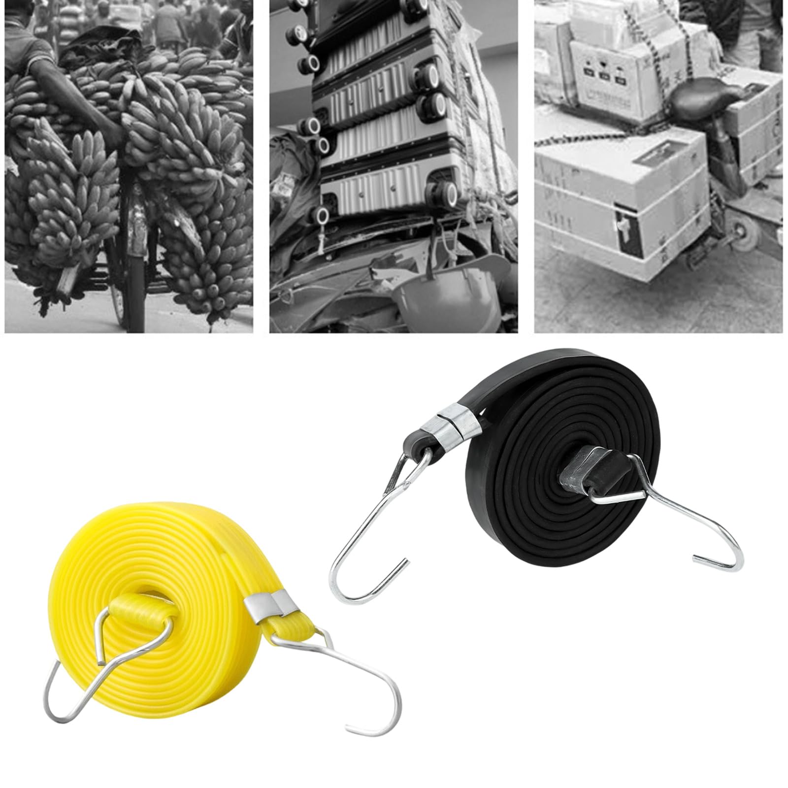 Lot de 10 sangles élastiques pour bagages - Crochet de type lourd - Pour porte-vélos et motos