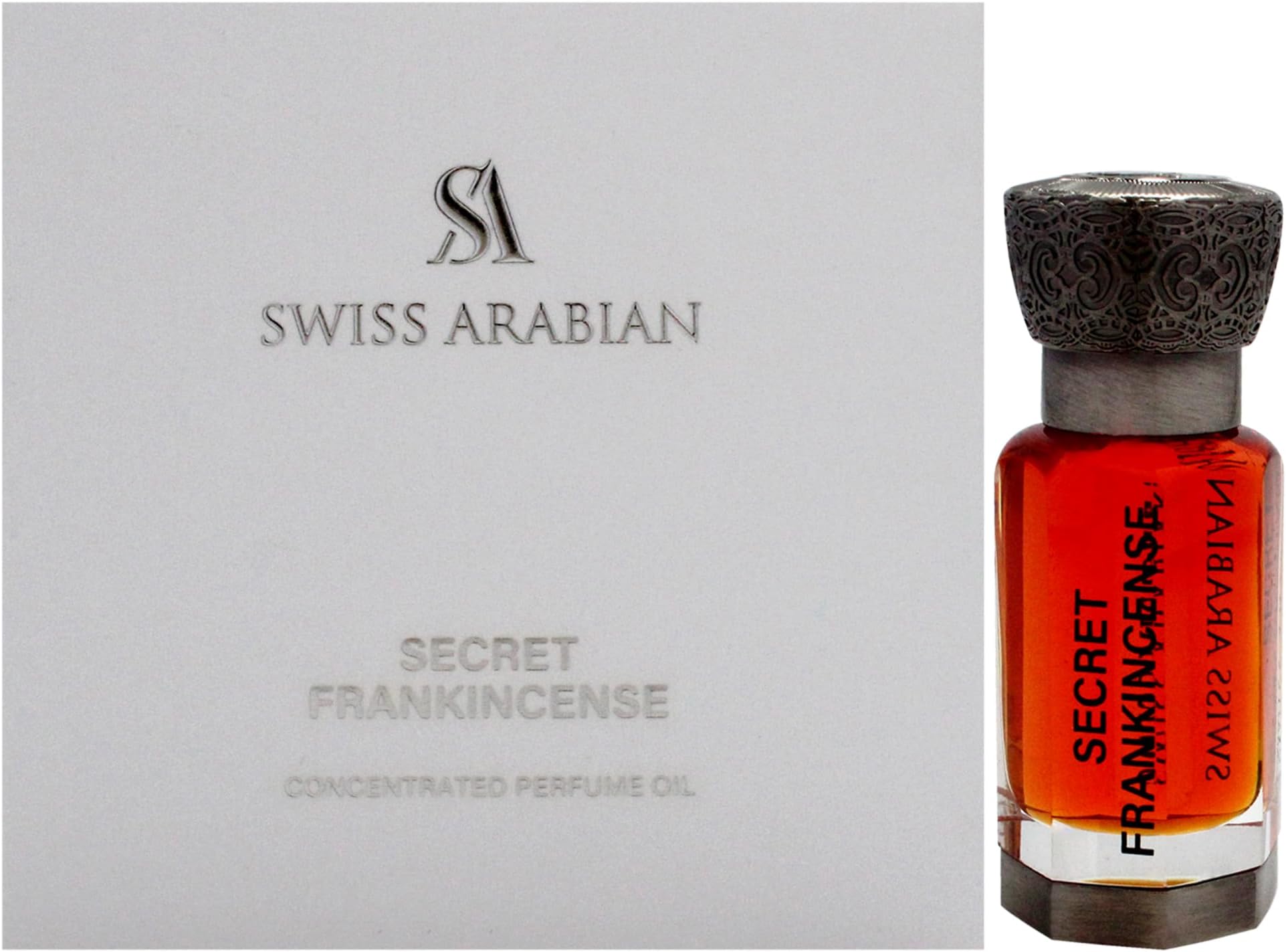 Swiss Arabian Secret Frankincense - Luxurious Concentrated Perfume Oil - Long Lasting Artisan Perfume with Notes of Rose, Violet, and Oud - 0.4 oz