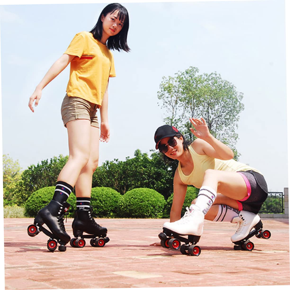 GOOHOCHY 1Pc Adjustable Roller Skating Brake Cushion Practical Brake Block for Inline Skates Enhanced Safety with Braking Area Easy Installation Slip Design Rubber