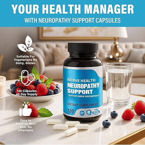 Miniatura 7 de SHWD Salvador de nervios para neuropatía, 120 cápsulas de suplementos de neuropatía con 600 mg de ácido alfa lipoico, fortalece la salud nerviosa,