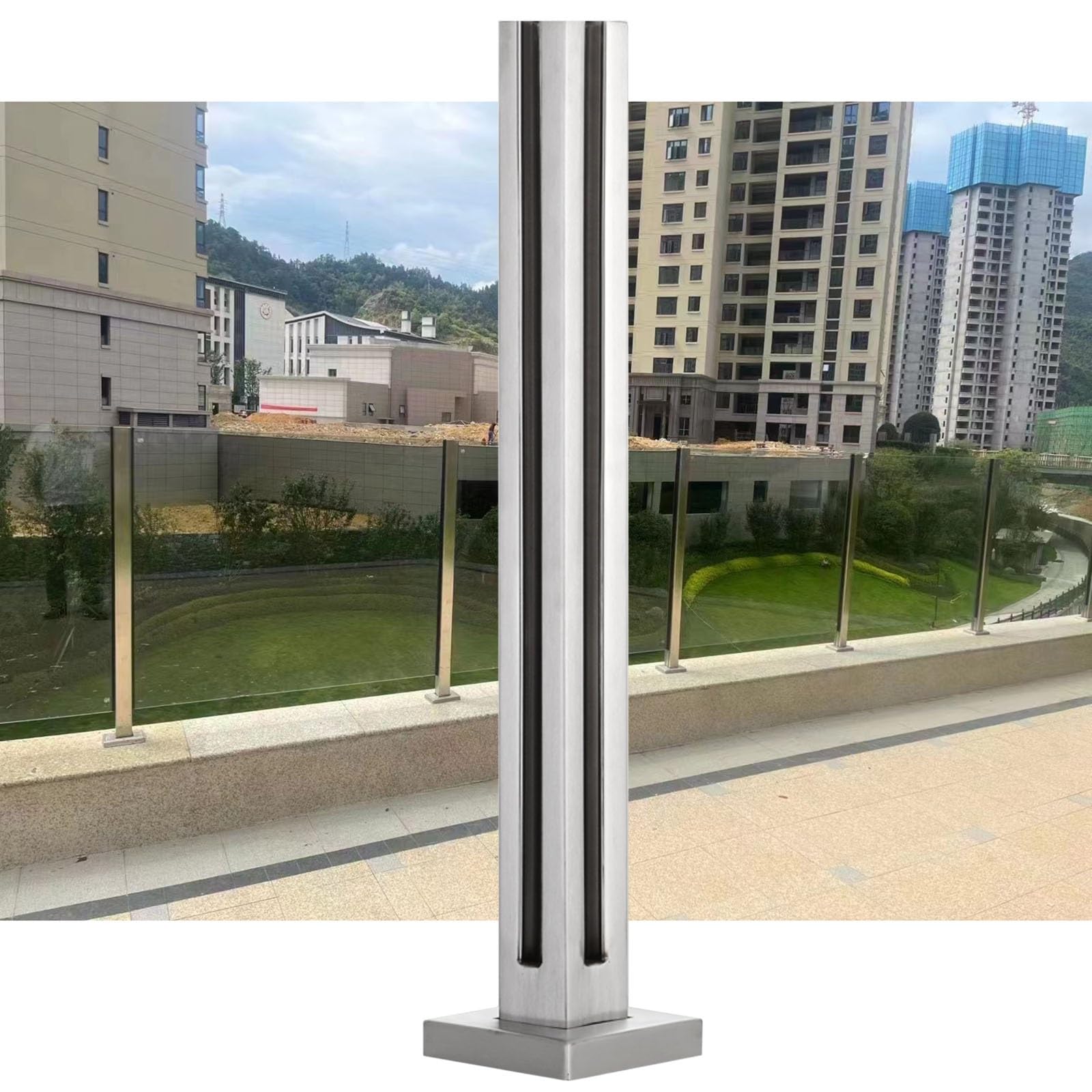 Szklane balustrady ze stali nierdzewnej, komercyjne, szklane uchwyty do szkła hartowanego, poręcze wewnętrzne/zewnętrzne, wsporniki tarasowe, zaciski ogrodzeniowe, balustradę balkonową, słupki