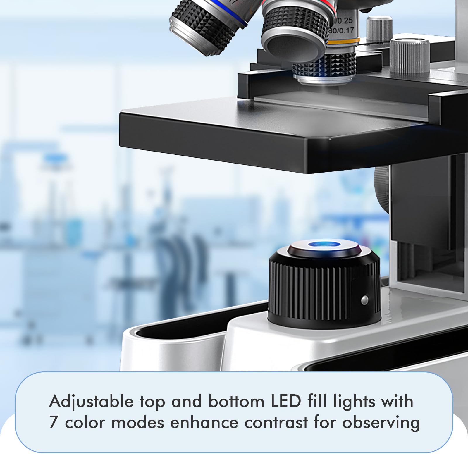 Microscopio binoculare per adulti e bambini, ingrandimento 40X-1600X con doppia illuminazione a LED, microscopio educativo biologico con kit di avviamento completo con 25+ accessori