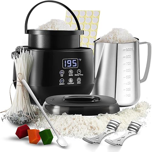 Kit de fabricación de velas de soja para adultos, kit de suministros para hacer velas para adultos y niños, cera de soja de 12.4 onzas para hacer