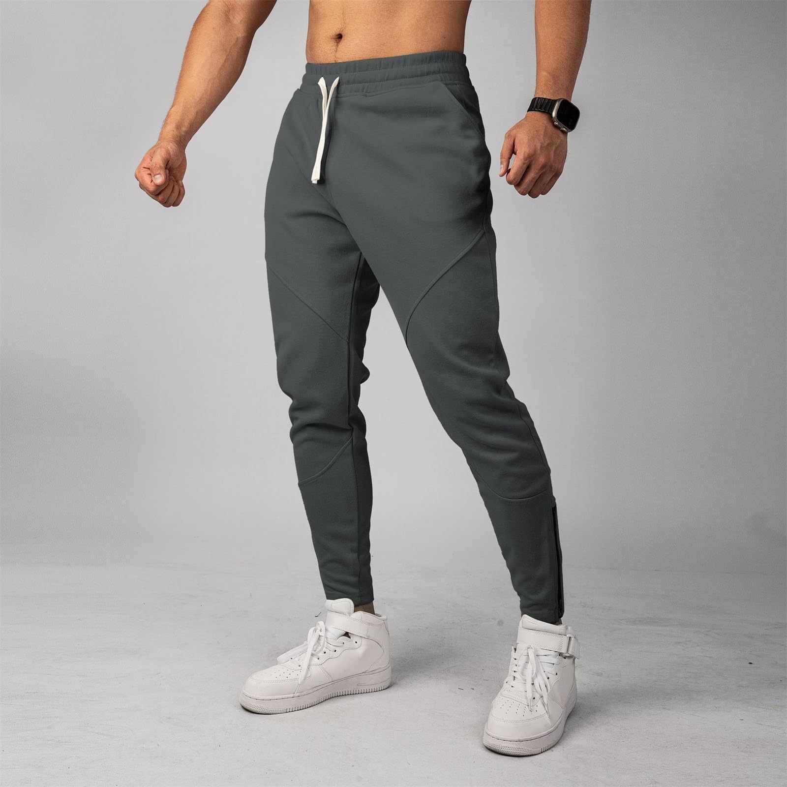 Pantalones de chándal para hombre, pantalones de entrenamiento, pantalones largos de invierno, ropa deportiva holgada, con cordón, cintura elástica, pantalones informales, pantalones cargo de