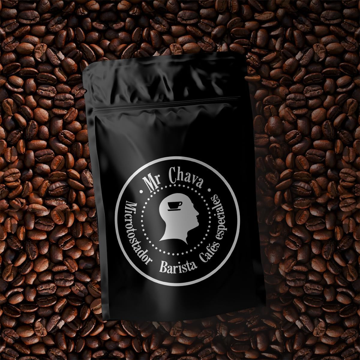 Mr. Chava Café en Grano Natural 1kg – Selección Brasil, Colombia, Costa Rica y Etiopía – Especialidad Tueste Artesanal para Amantes del Café y Baristas (1 Kg, Colombia)