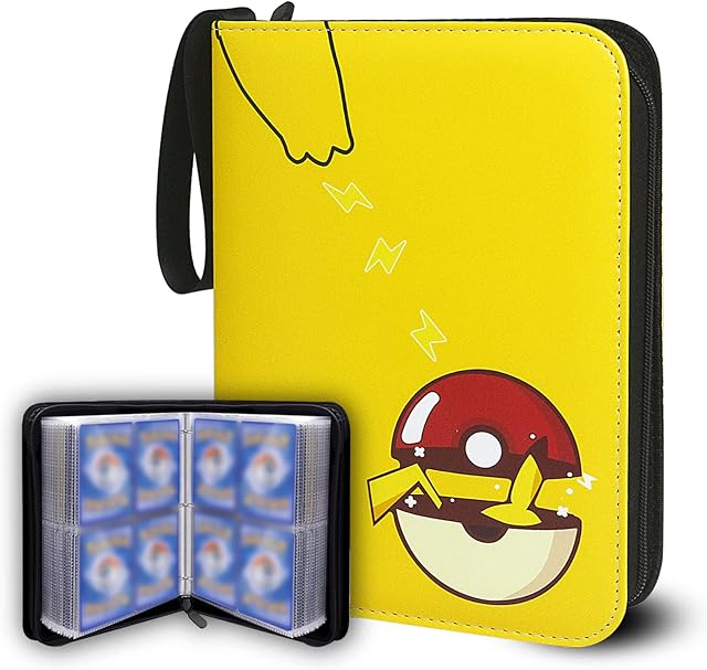 Card Binder for pok mon Cards Binder 50 Pages 400 Cards, Trading Card Games Collection Binder with Sleeves, GX,VMAX