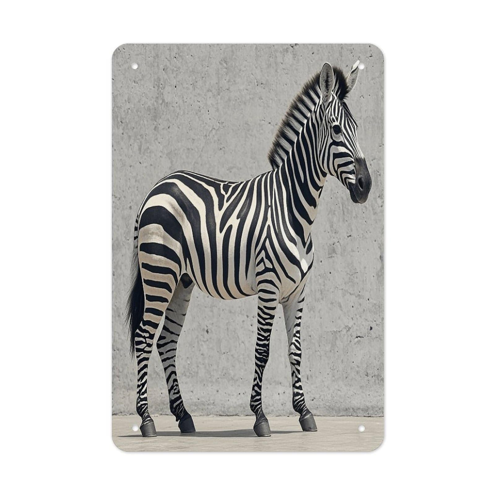 Zebra on The Wall Metal Tin Sign Funny Vintage Metal Signs Metal Art Poster Man Cave Decor Retro Tin Sign for Home Office Kitchen Bar Cafe Garden Wall Decor 11.8 X 7.9 Inch