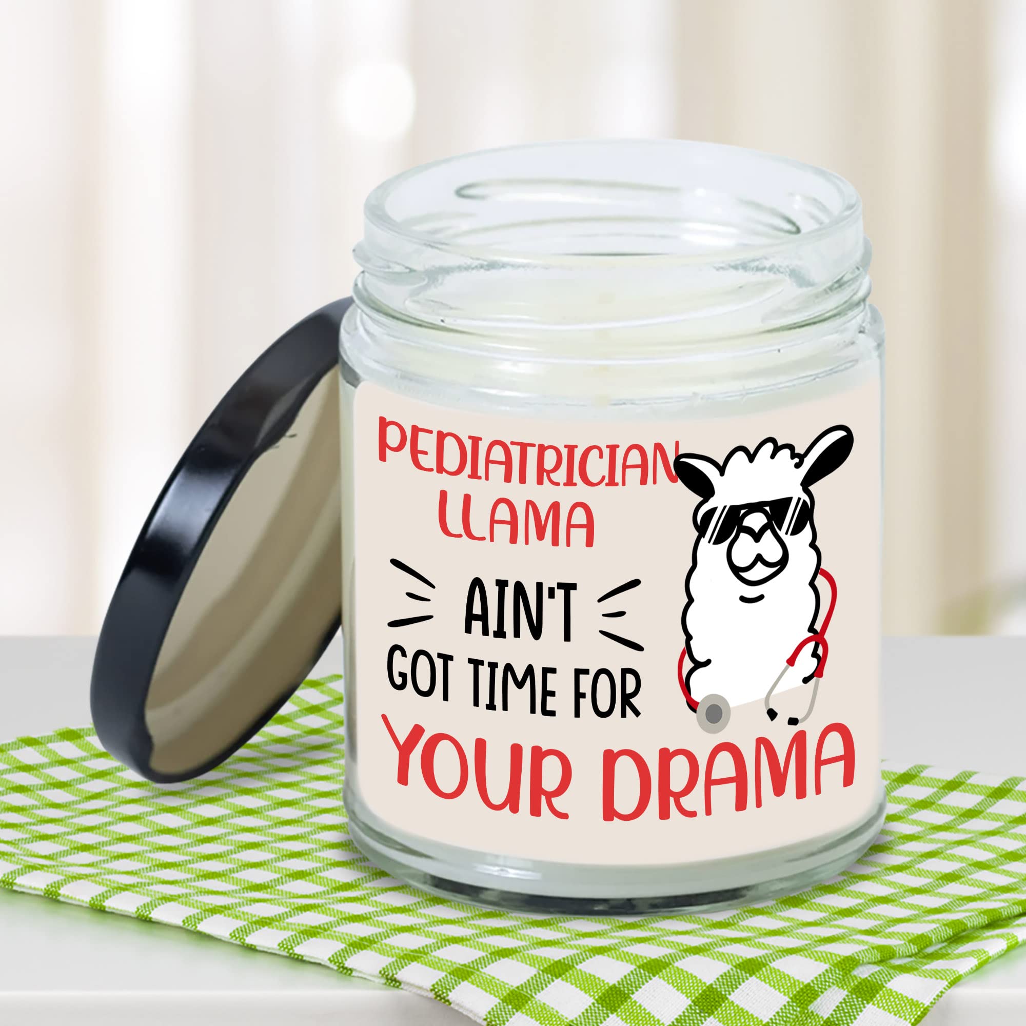 MEDROC Pediatrician Candle Pediatrician Llama Ain't Got Time for Drama Gift for Pediatrics Coworker, Birthday Christmas Gift for Pediatrician Bestie, Pediatrician Day Gift Decoration Home Gift