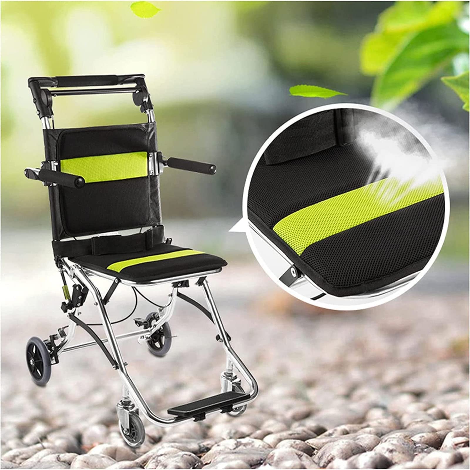 Sillas de ruedas para adultos Silla de Ruedas Plegable Ligera, Silla de Ruedas de Viaje Ultraligera de Aluminio Portátil, Sillas de Ruedas de Transporte Plegables para Discapacitados y Mayores, Capaci