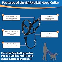 Vista 2 de BARKLESS Collar suave para cabeza de perro, herramienta de entrenamiento sin tirones para perros pequeños en paseos, suave halter para tiradores