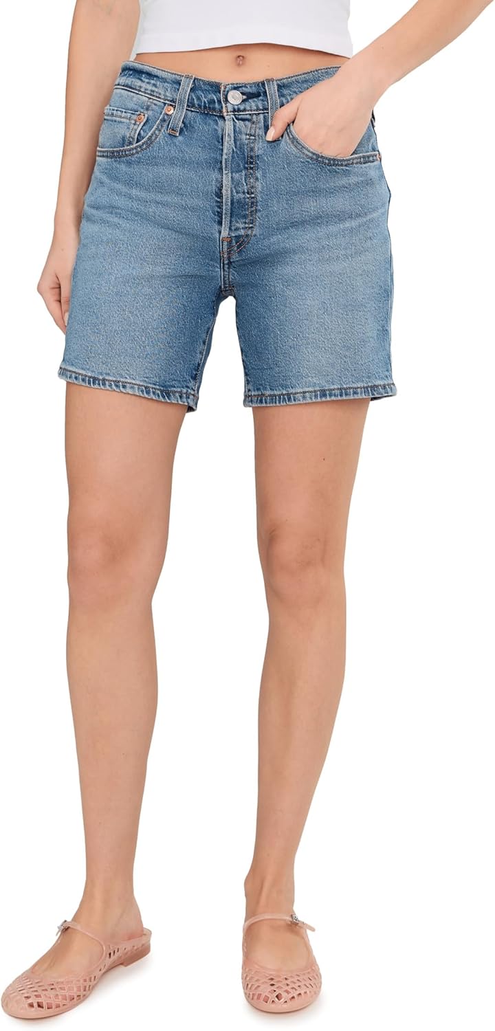 Levi's Womens 501 Mid Thigh Shorts Light-Weight