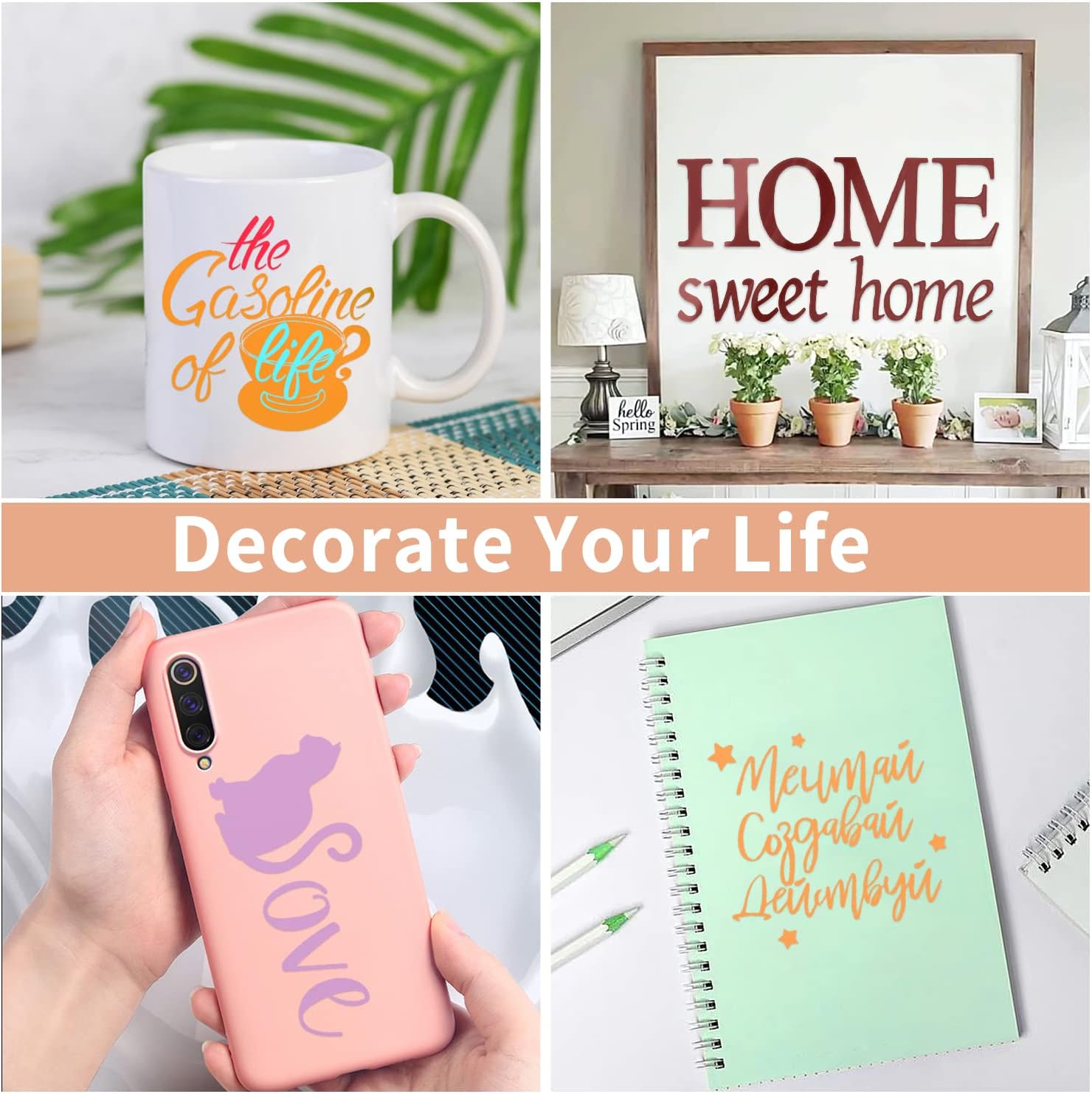 Bright Idea Permanent Vinyl, 70 Pack 12 "x 12" Vinyl Sheets Compatible with Cutting Machine,Permanent Bundle for Crafter