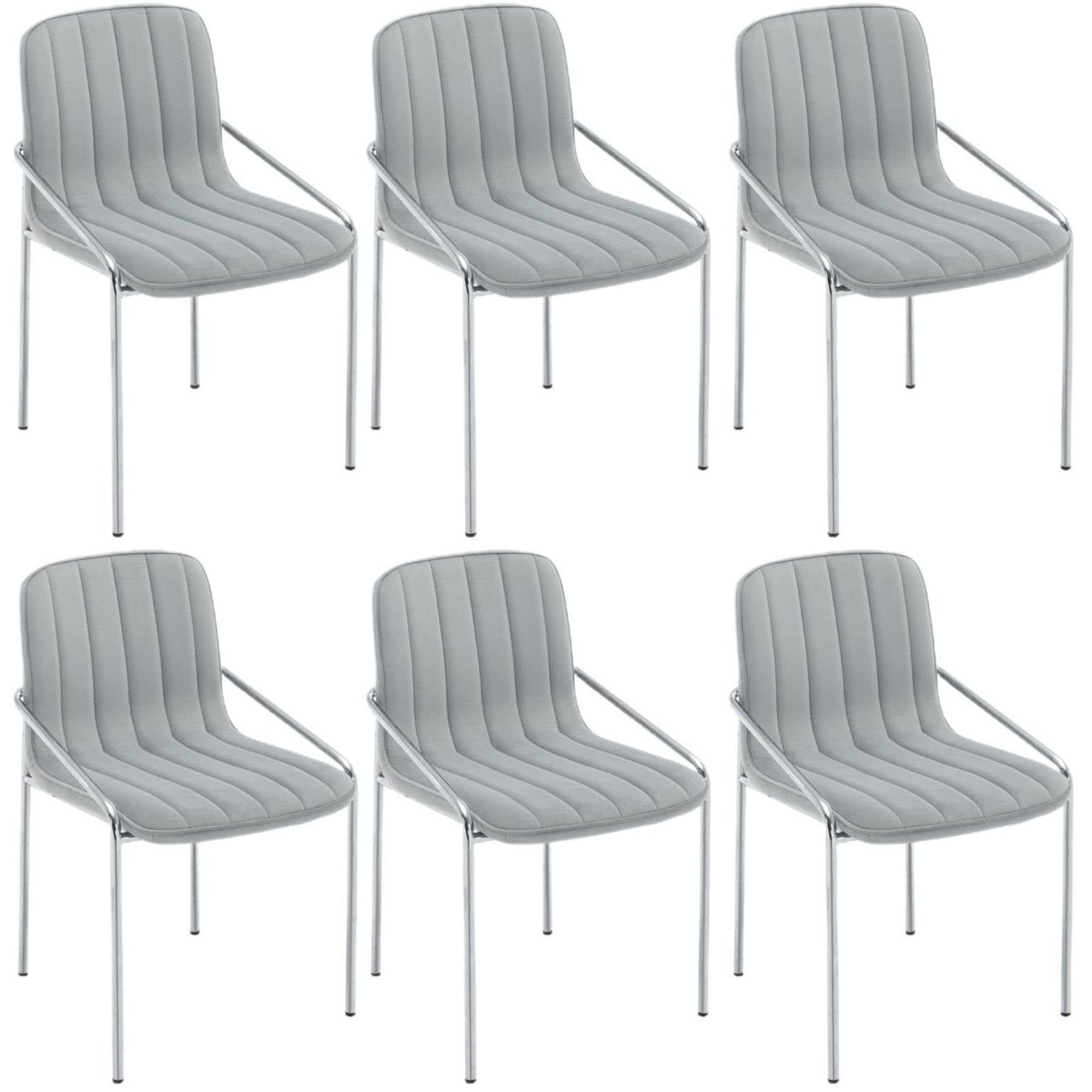 Set di 6 sedie da Pranzo girevoli di Lusso in Velluto con Gambe in Metallo - Design Elegante, Confortevole e Moderno per Sala da Pranzo, Cucina o Soggiorno.