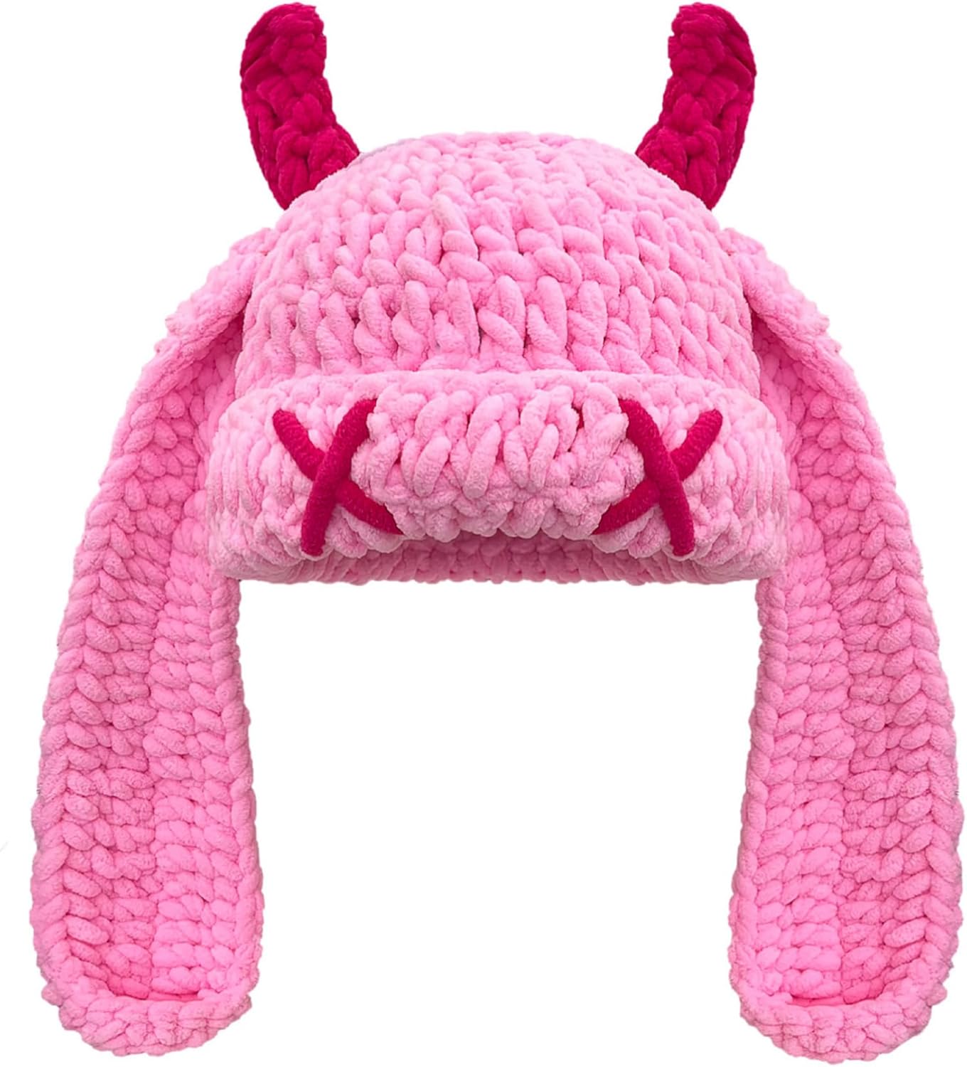 Knit Beanie Hats Cute Bunny Long Ears Funny Hat Winter Cap Warm Knit Rabbit Crochet Skull Cap Outdoor Slouchy Hat ski hat