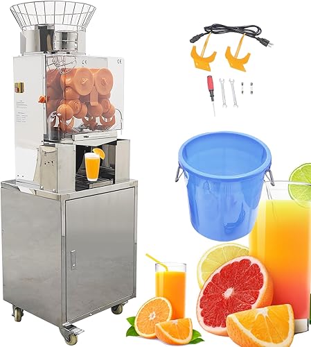 Exprimidor de naranja comercial, máquina extractora automática de jugo de limón naranja 110 V 120 W, máquina exprimidora vertical de cítricos y