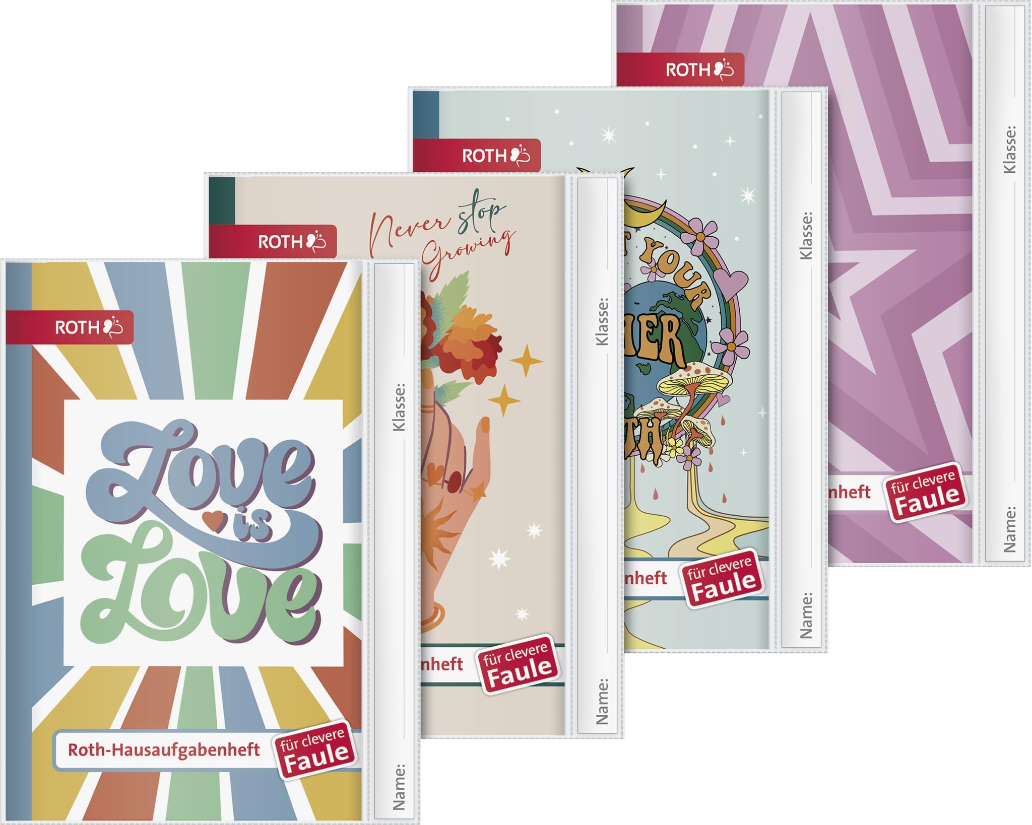 Brunnen 104695202 Homework Book for Clever Lazy Plastic Cover A5 56 Sheets – 4 Motifs for Girls)