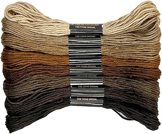 1 Pieces Cross StitchEmbroidery Floss,100% Eco-Cotton Cotton Premium Skeins, Ideal for Arts & Crafts (Brown Series 67980)