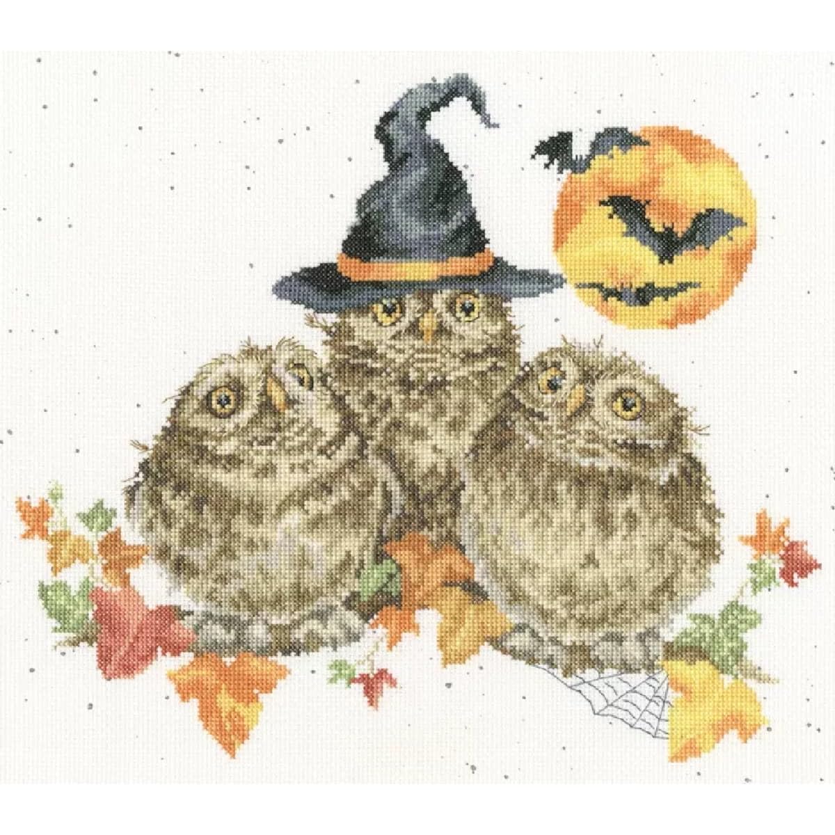Bothy Threads Counted Cross Stitch Kit - Happy Owl-o-ween