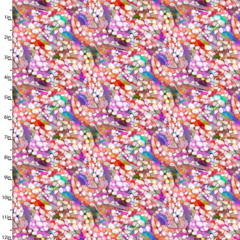 3 Wishes 100% Premium Cotton Fabric Shining Sea by Connie Haley 112cm Wide Digitally Printed Cotton Ideal for Crafting and Quilting (Octopus Texture, Sold by The Metre)