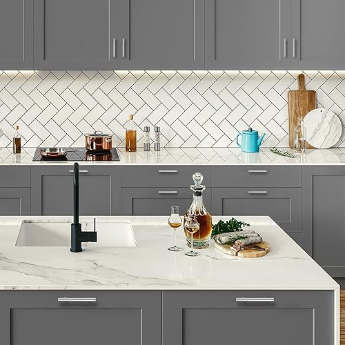 Miniatura 7 de Home Expert - Manijas de 5 pulgadas para armarios y cocinas, orificio central de 3pulgadas, paquete de 25 unidades de níquel cepillado