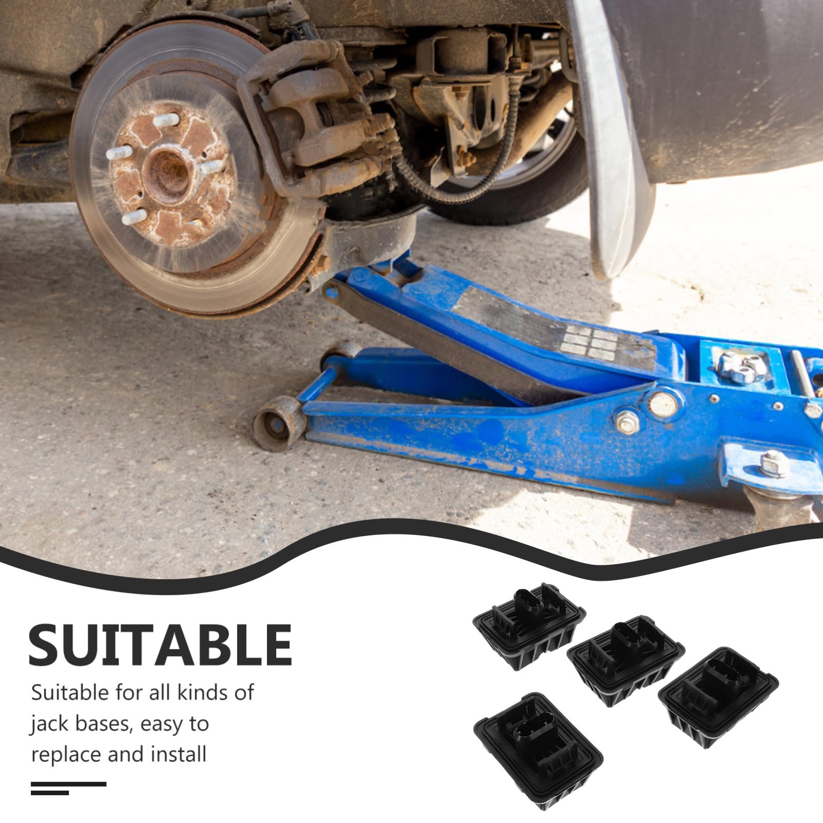 4pezzi Tamponi Gomma Per Sollevamento Auto Accessori Per Cric e Sollevatori Pad Di Supporto Per Sicurezza e Stabilità Durante La Manutenzione Del Veicolo