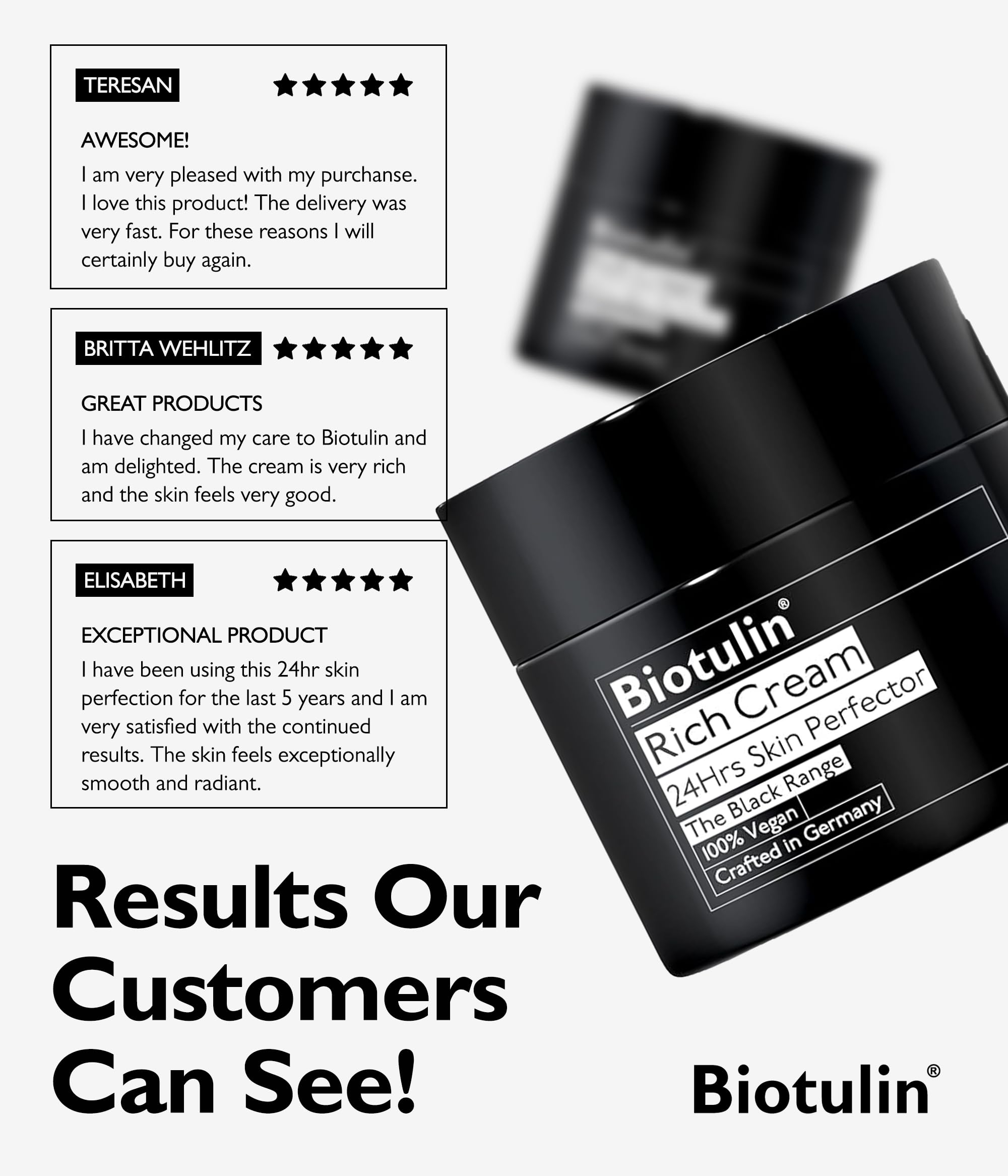 Biotulin - Rich Cream 50ml - Anti-Falten Feuchtigkeitscreme mit Spilanthol und Hyaluronsäure - Aufgepolsterte und intensiv genährte Haut für 24 Stunden