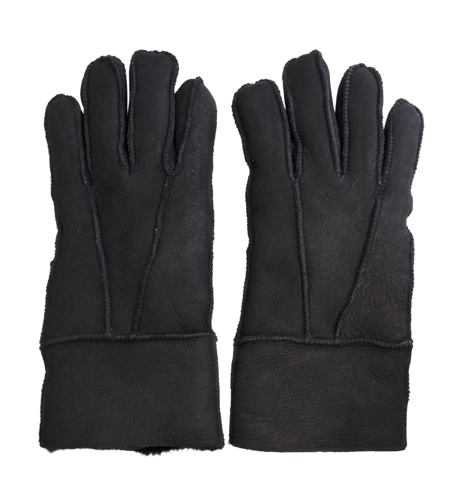 TruClothing Leather Suede Gloves - Black - M