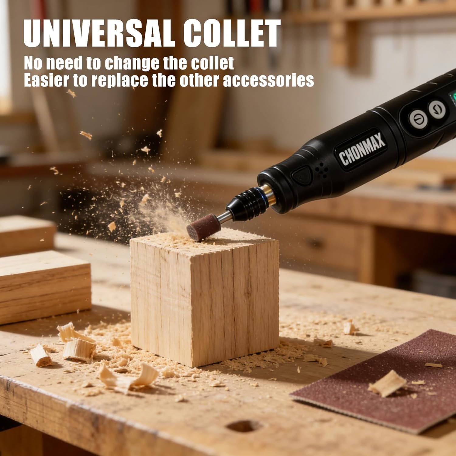 Cordless Rotary Tool, 6-Speed Working Sreen Display Grinder Kit with Universal Collet and Front LED Light, 68 Accessories Art Craft Tool for Engraving, Sanding, Polishing, Drilling, Grinding