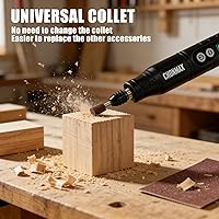 Vista 5 de Herramienta giratoria inalámbrica, kit de amoladora de pantalla Sreen de 6 velocidades con pinza universal y luz LED frontal, 68 accesorios