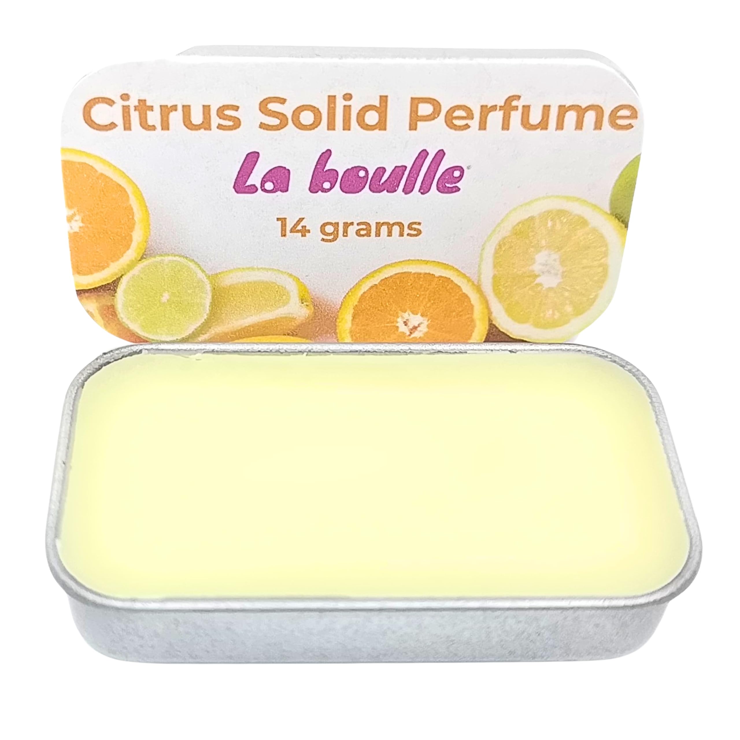 Solid Perfume Balms. Handmade. 14 gr. Only natural ingredients. Long lasting perfume. (Citrus)