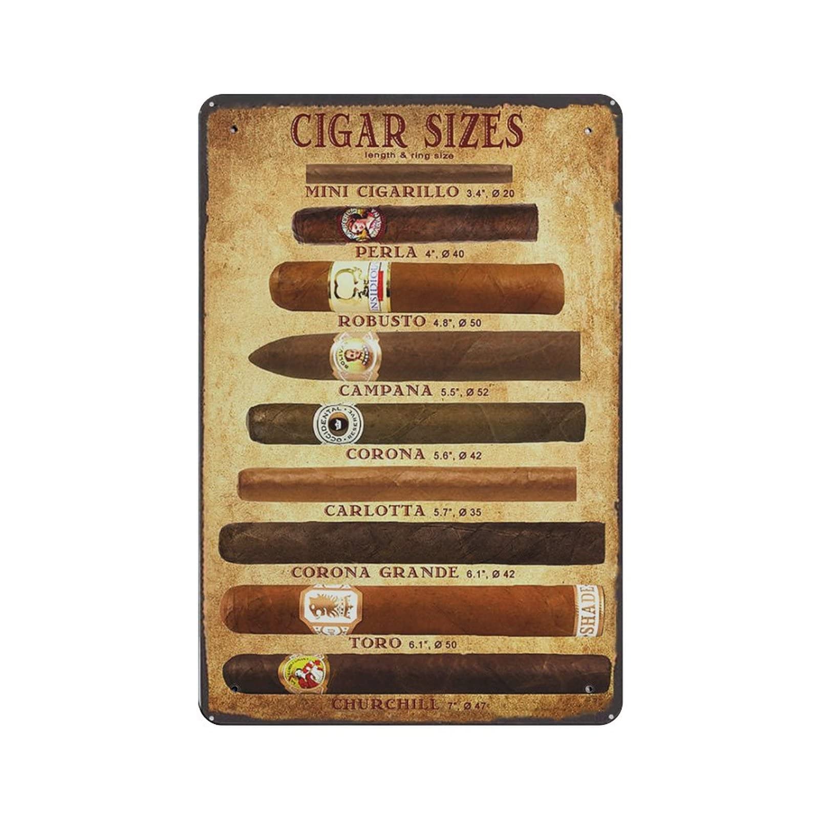 AOOEDM Cigars Vintage Tin Sign Metal Tin Signs for Man Cave Funny Art Wall Plaque Kitchen Bar Pub Coffee Shop Wall Decor