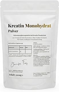 Kreatin Monohydrat Pulver 1kg / 1000g reines Kreatin Monohydrat in mikronisierter Qualität - Creatine-Monohydrate optimal hochdosiert - Creatin-Pulver ohne Zusätze, 100% vegan, 200 Mesh