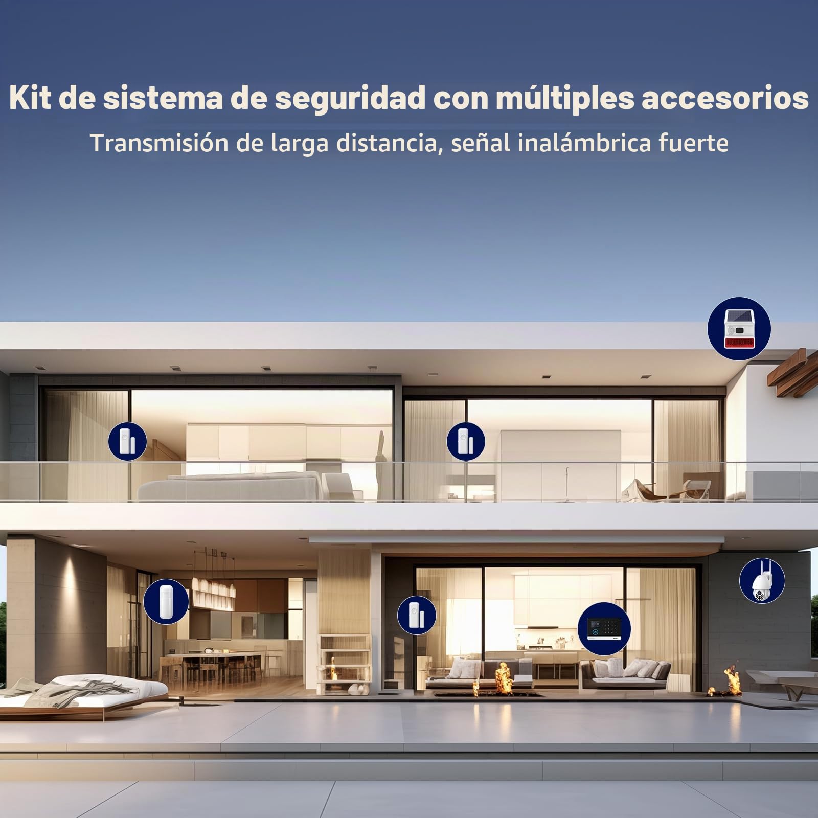 PGST Sistema de Alarma 4G gsm/WiFi,Kit de Alarma con Smart Life App 26 Piezas,Camara,Sirena Exterior,Detector de Movimiento,Sensores de Puertas y Ventanas,Compatible con Alexa, Google Home