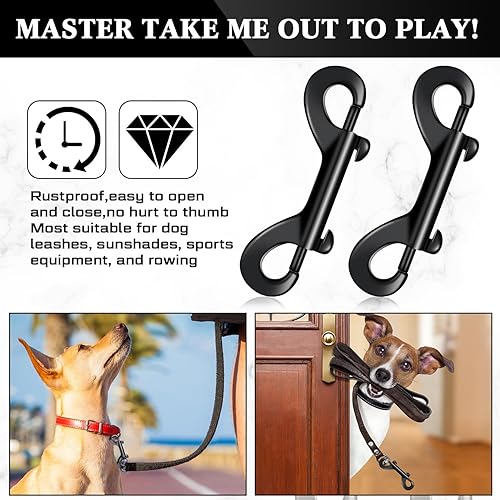 Miniatura 23 de Hotop 20 ganchos de doble extremo de 4.7 pulgadas, cadena de gatillo de aleación de zinc, clips de metal para enlazar, llavero, collar de correa