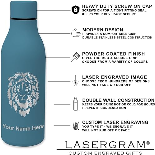 Miniatura 6 de LaserGram Botella de agua de acero inoxidable de doble pared, tía más grande del mundo, grabado personalizado incluido