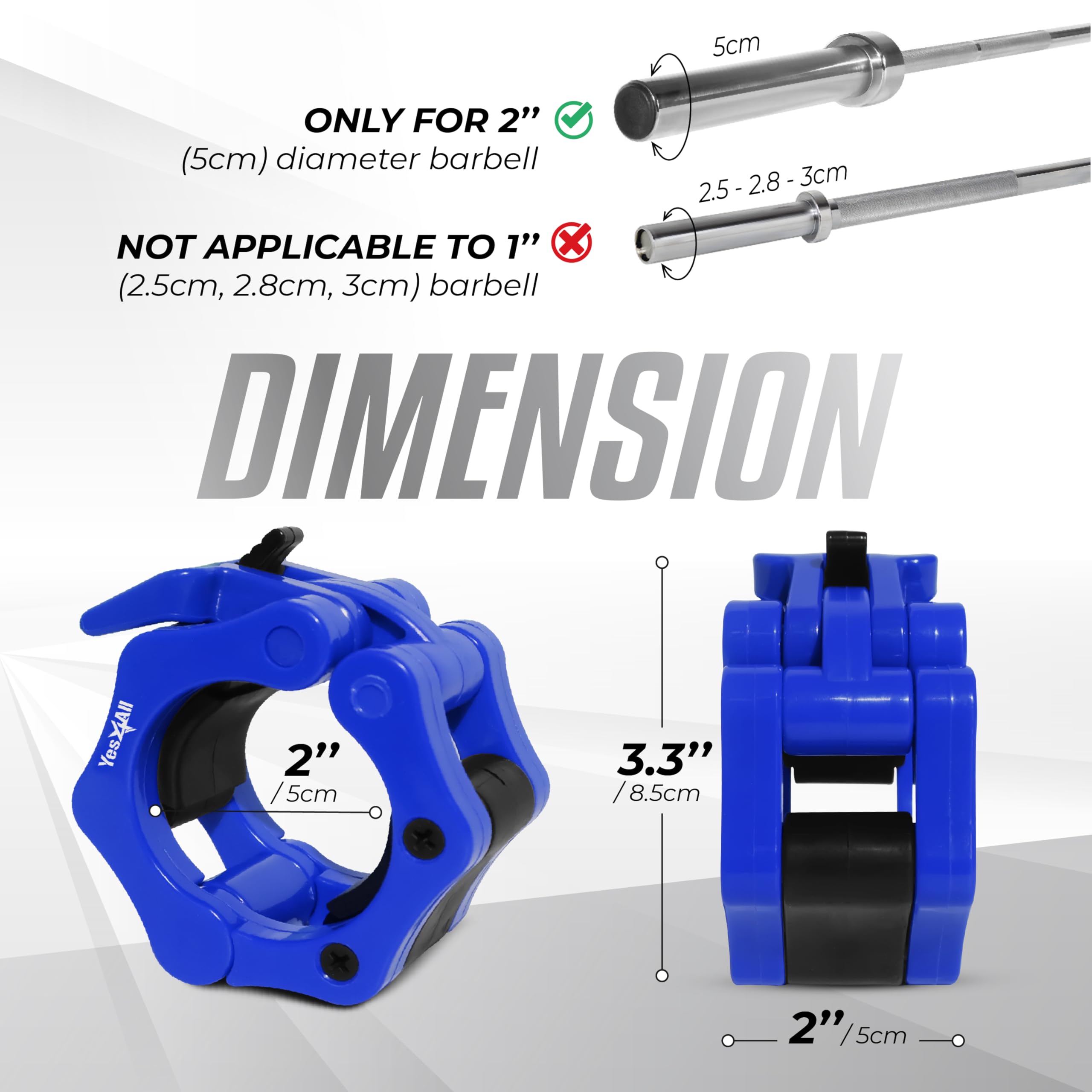 Yes4All 2 Inch Barbell Clamps Pair - Image 2