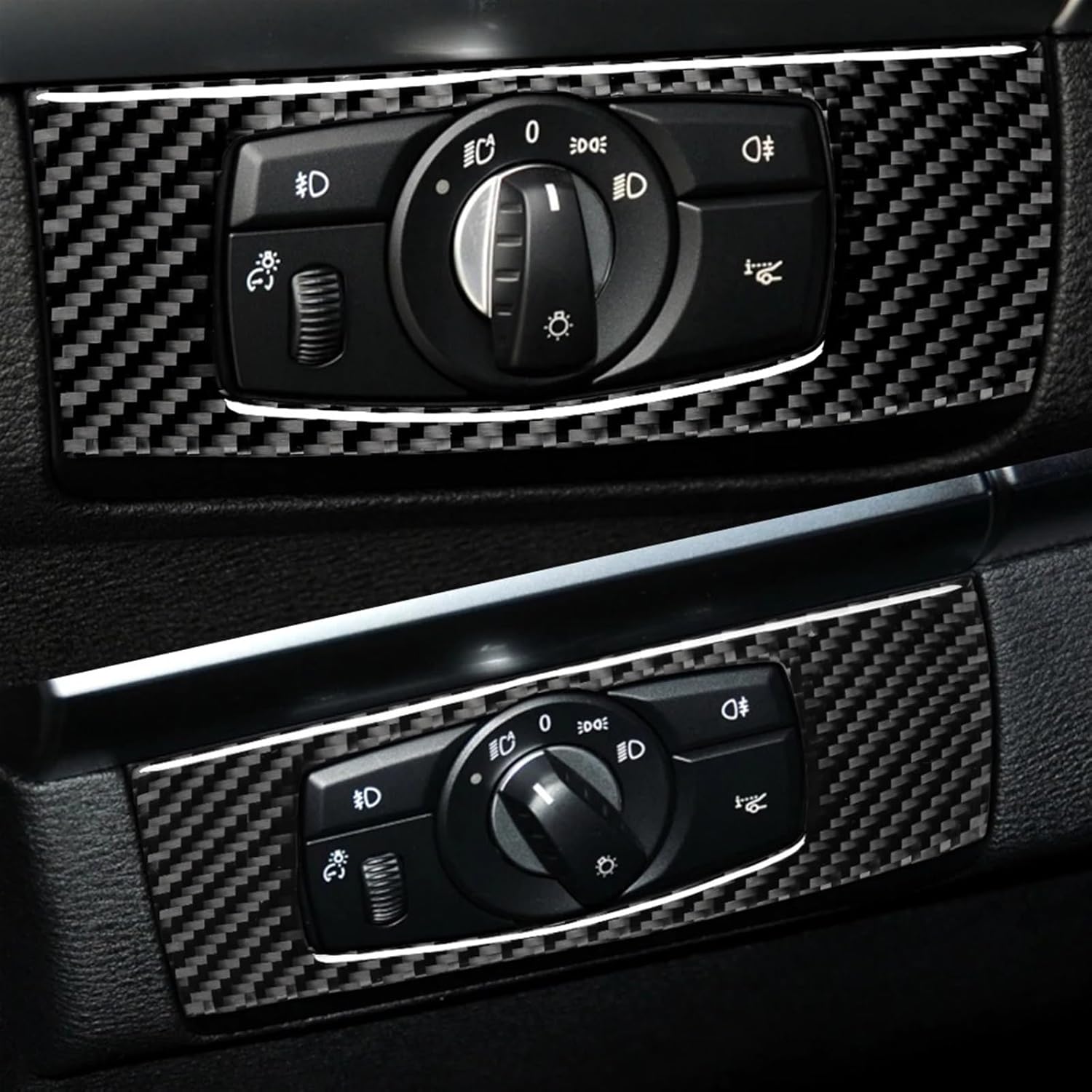 Carbon Fiber Headlight Switch Stickers for bmws X5 E70 X6 E71 2007-2014 Interior Accessoire