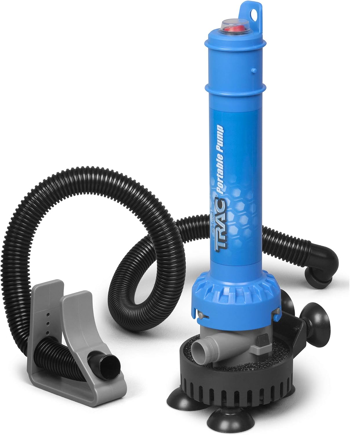 Camco TRAC Outdoors Portable Bilge Pump | Features a Self-Priming Centrifugal Pump, a 250 GPH Flow Rate, and is Designed for Boats, Dinghies, Inflatable Boats, Small Watercrafts, and More (69341)