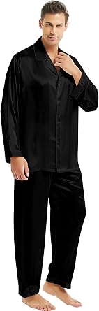 Mens Silk Satin Pajamas Set Sleepwear Loungewear S4XL Plus__Gifts