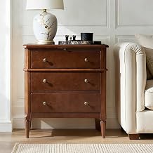 HULALA HOME 30 Inches Side Table with Charging Station, Walnut