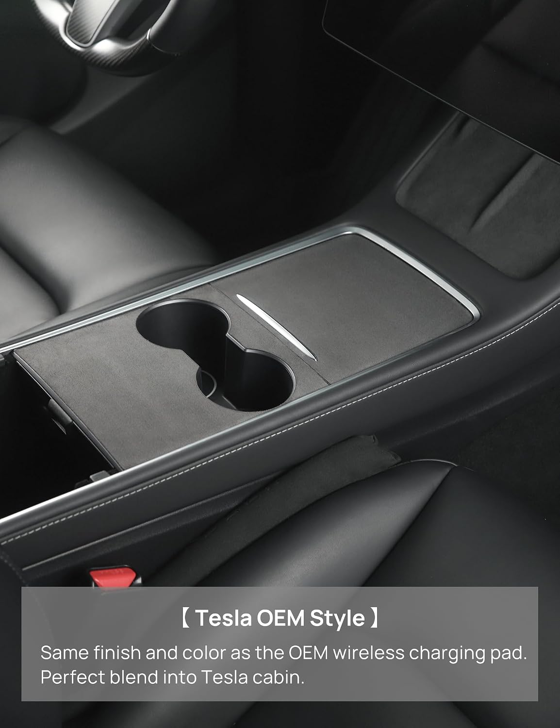TPARTS Center Console Wrap Kit for Telsa Model 3 (2021-2023) Model Y (2021-2025) Gen 2.0 Console Pre-Cut and Premium Suede Cover Tesla Interior Decoration Accessories (Suede)