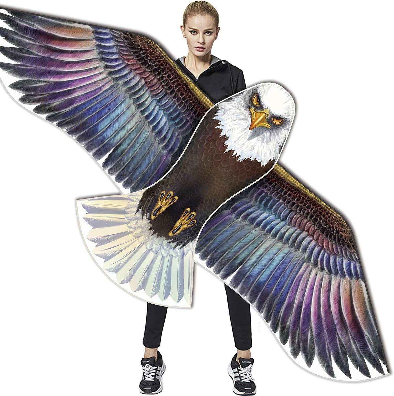 HONBO Huge Eagle Kites for Adults and Kids,Easy to Fly kite for Beach Trip, Outdoor Activities-200ft Line with Swivel-Bonus Durable Polyester Bag