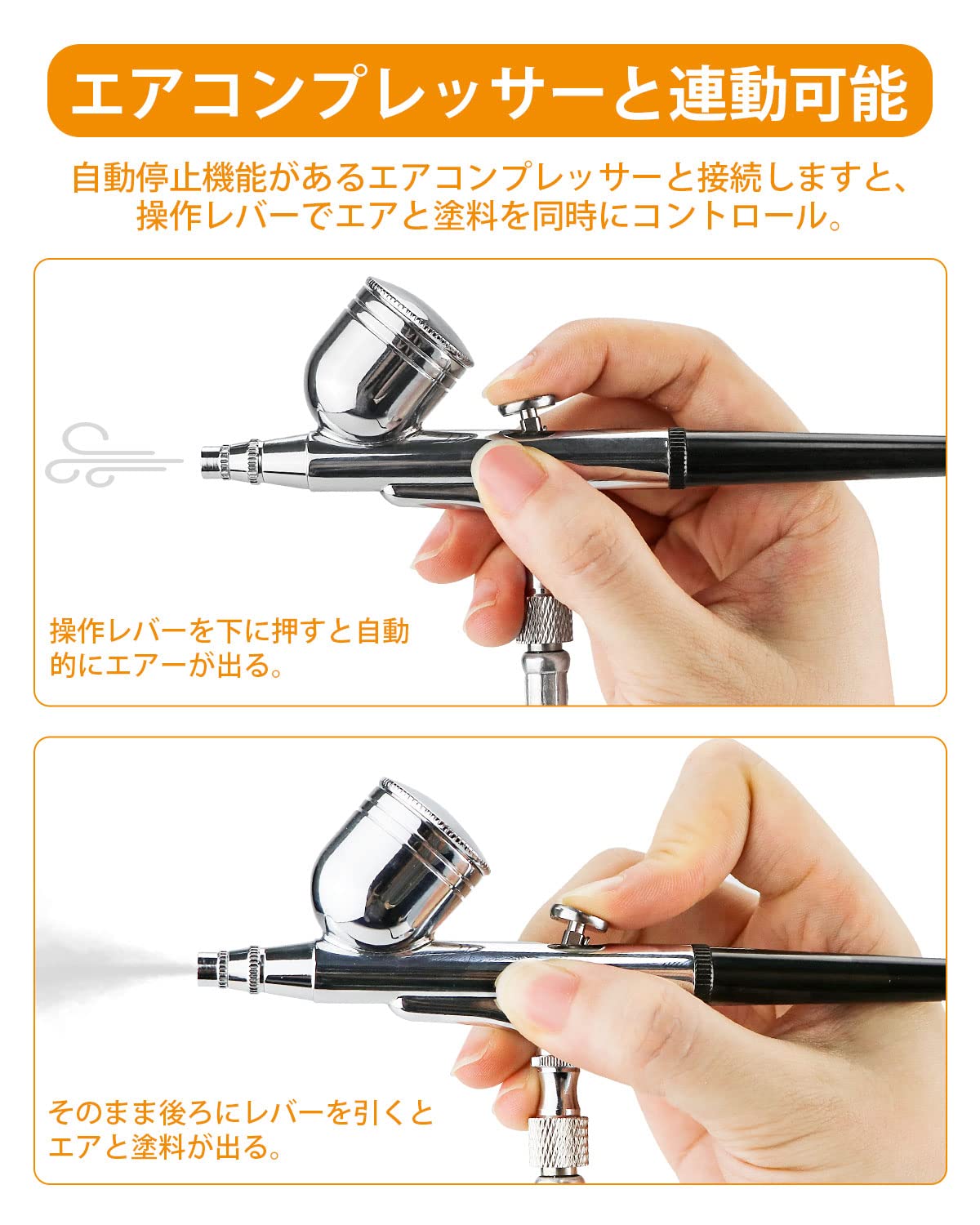 Amazon.co.jp: Anesty エアブラシ 0.5mm ノズル口径 ハンドピース 1/8