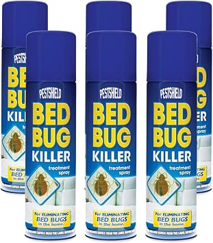 6 Bed Bug Flea Killer Spray Pestshield Bed Bug Treatment Carpet Mattress 200ml