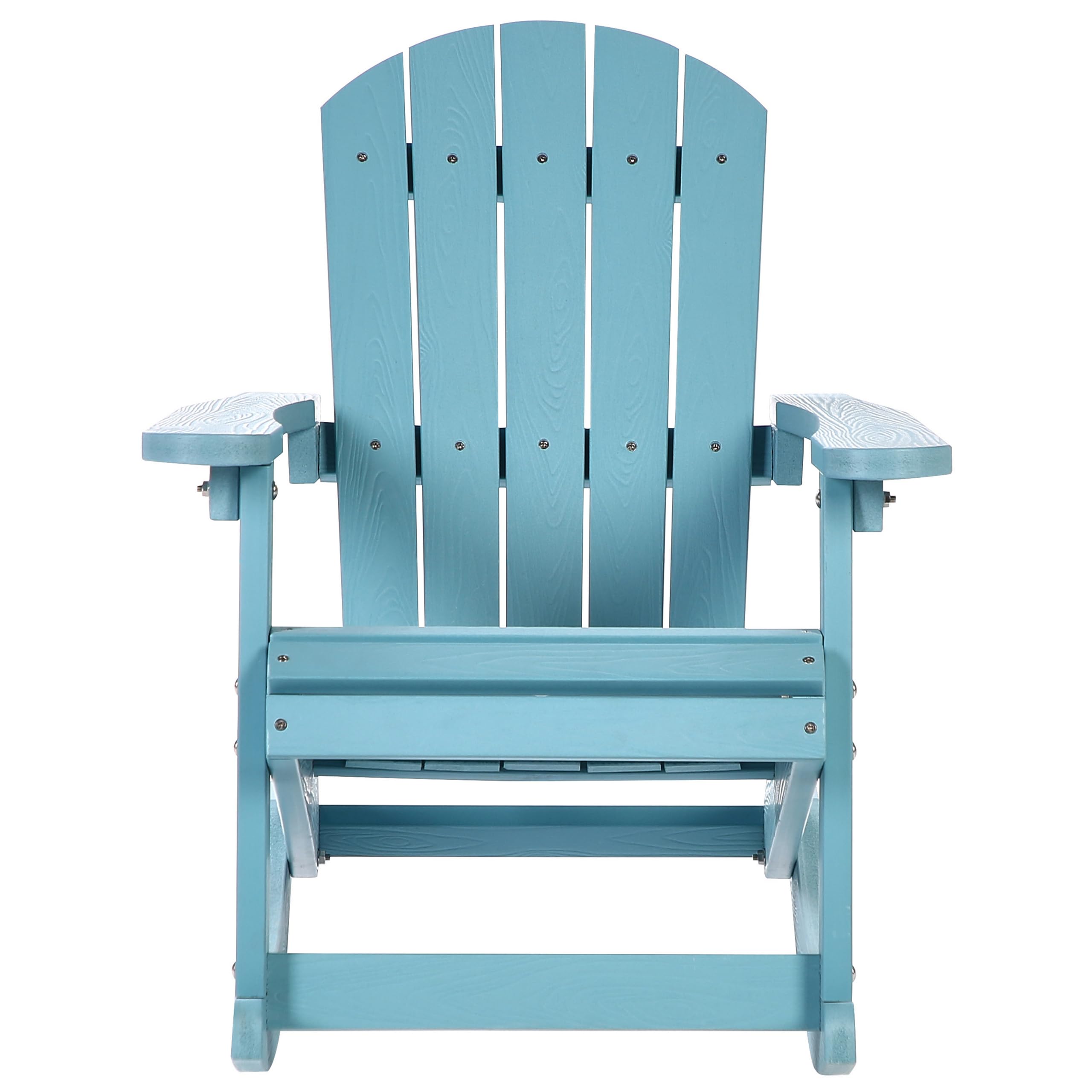 Beliani Muskoka Kinder Garten-Schaukelstuhl Blau mit Breiten Armlehnen modern Adirondack