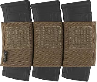 KRYDEX Triple 5.56 Magazine Holder Elastic Mag Holder with Hook Fasteners for MK3 and MK4 Chest Rig