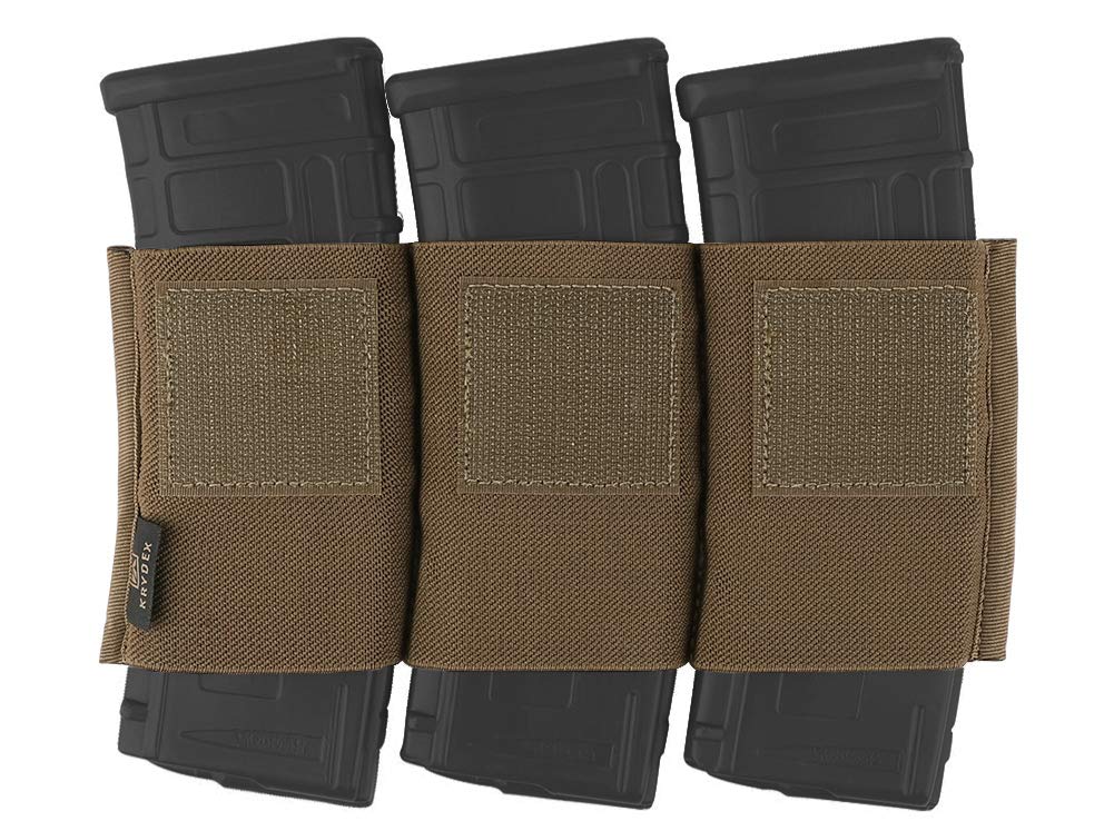 KRYDEX Triple 5.56 Magazine Holder Elastic Mag Holder with Hook Fasteners for MK3 and MK4 Chest Rig