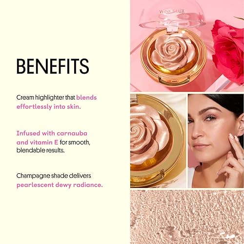 Miniatura 3 de Winky Lux Resaltador Cheeky Rose iluminador crema con vitamina E resaltador dorado resaltador de maquillaje rosa