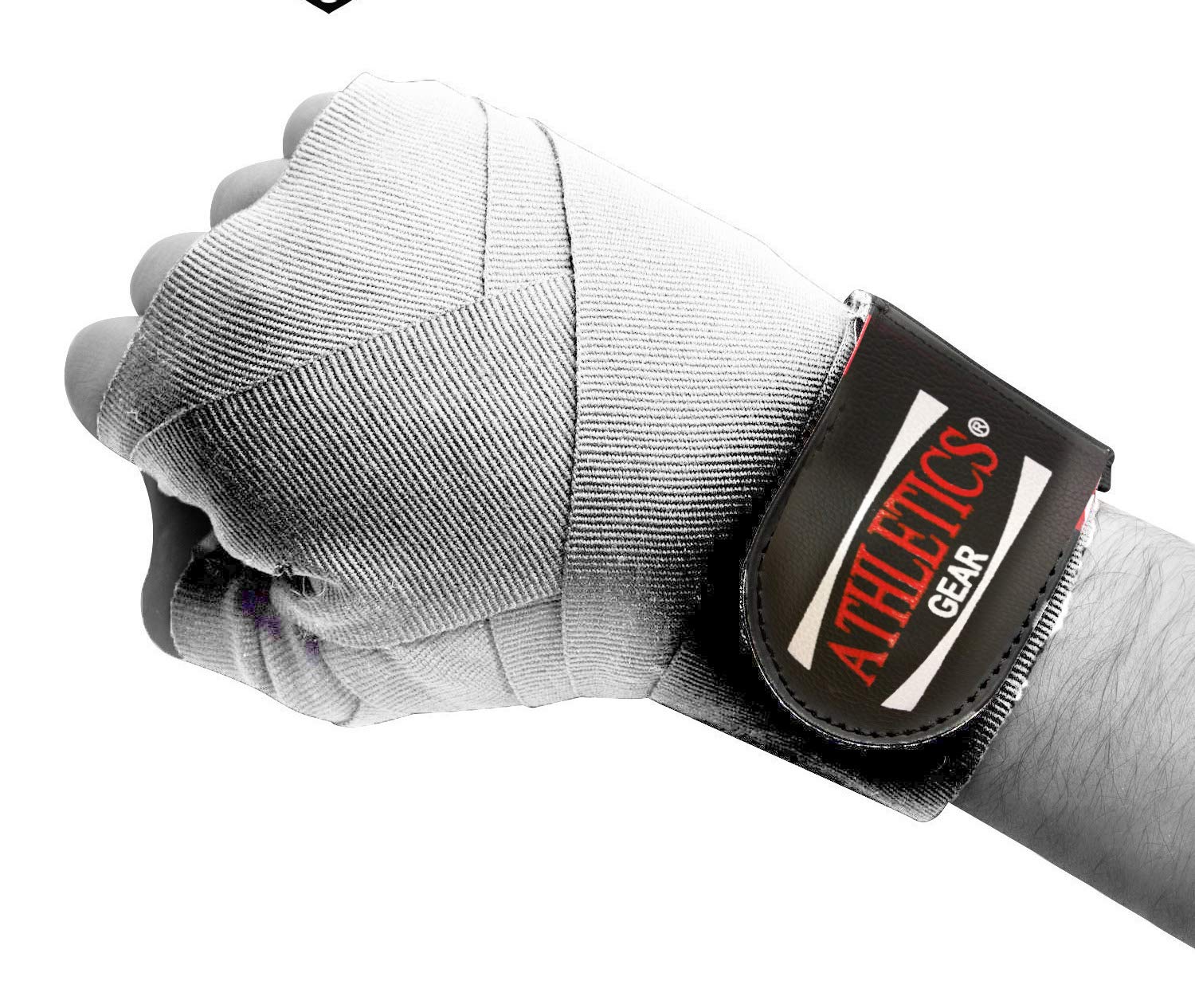 Athletics Gear Advanced Boxing Hand Wraps (Pair) – 3.5 Meter Elastic Hand wraps Bandages with Hook and Loop Closure for Combat Sports, MMA and Martial Arts (White)