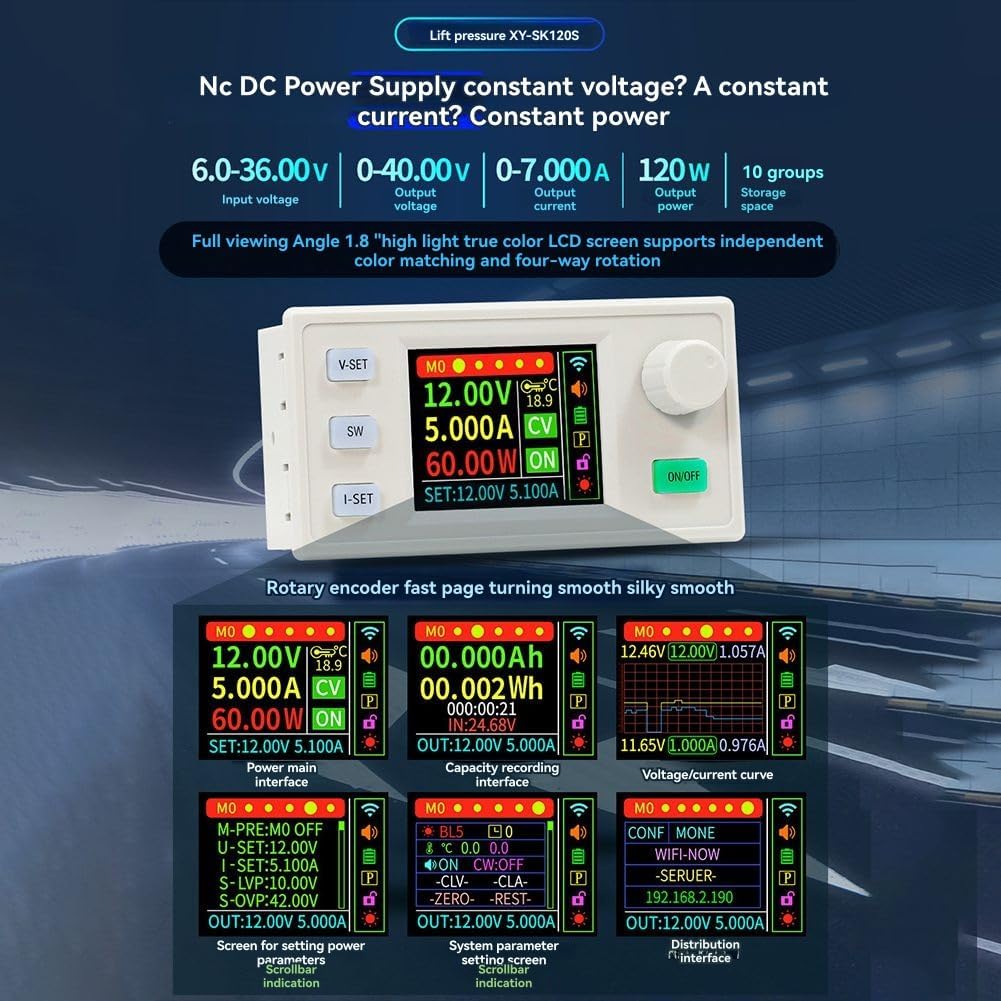 SK120S DC 安定化電源+IR キット DC バックコンバーター 可変安定化電源 7A120W ソーラー充電モジュール